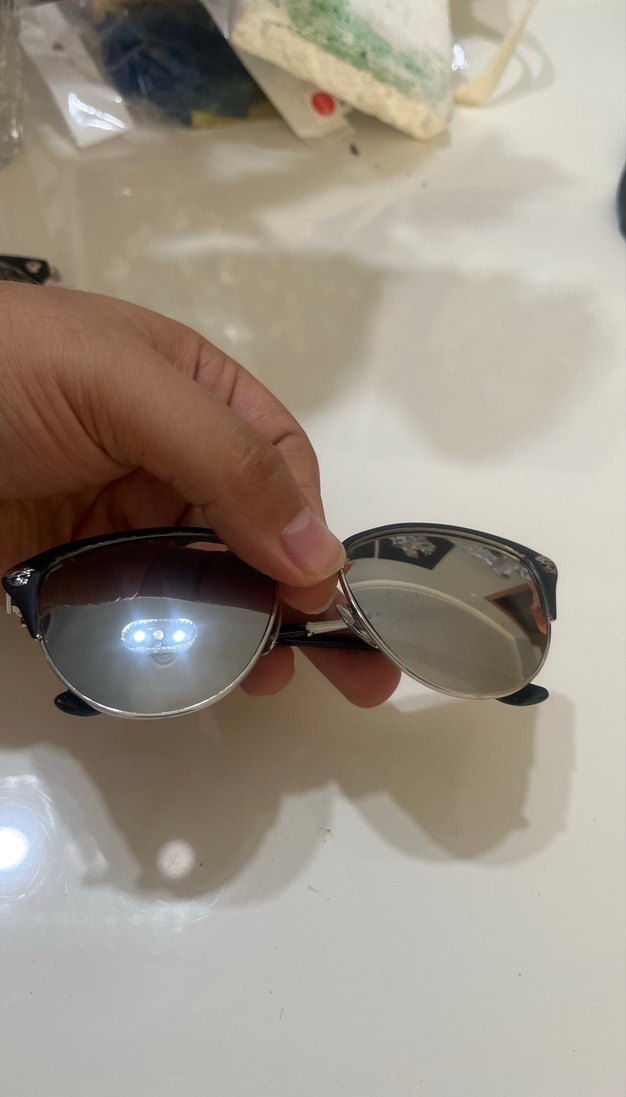 Aynalı gümüş  Siyah Minimalist Kadın Güneş Gözlüğü - Görsel 4