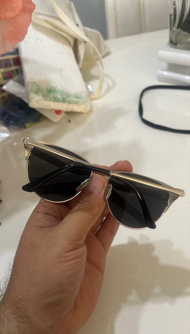 Aynalı gümüş  Siyah Minimalist Kadın Güneş Gözlüğü - Görsel 3