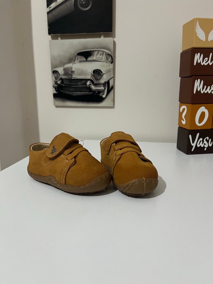 Kahverengi İlk Adım Ayakkabısı Velcro - Görsel 2