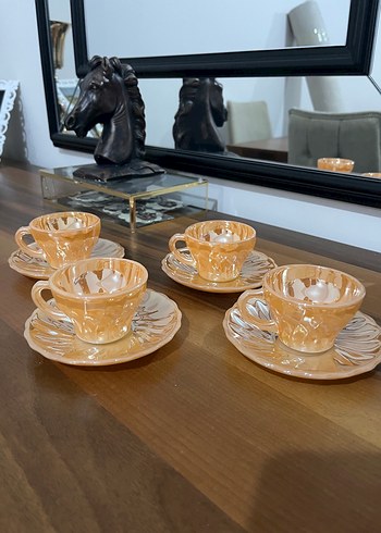 Pastel Bej 4'lü Kahve Fincan Seti - Görsel 2