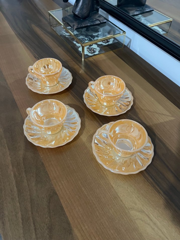 Pastel Bej 4'lü Kahve Fincan Seti - Görsel 3