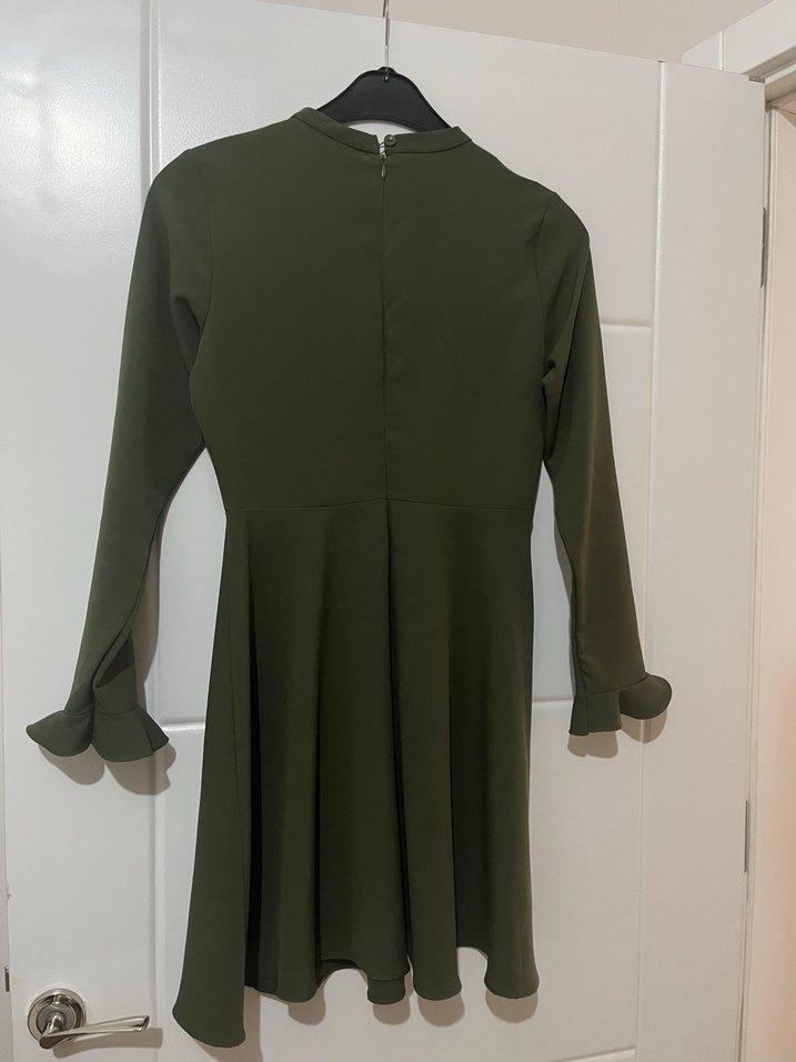 Kadın Haki Midi Triko Elbise - Görsel 2