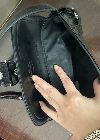 Kemer Tokalı Siyah Deri Kadın Çanta - Görsel 3