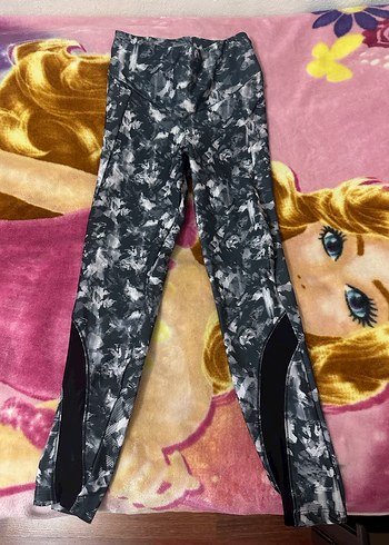 Gri Tie-Dye Desenli Kadın Tayt - Görsel 2