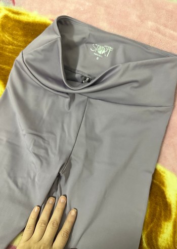 Fermuarlı Mor Midi Spor Tayt - Görsel 3