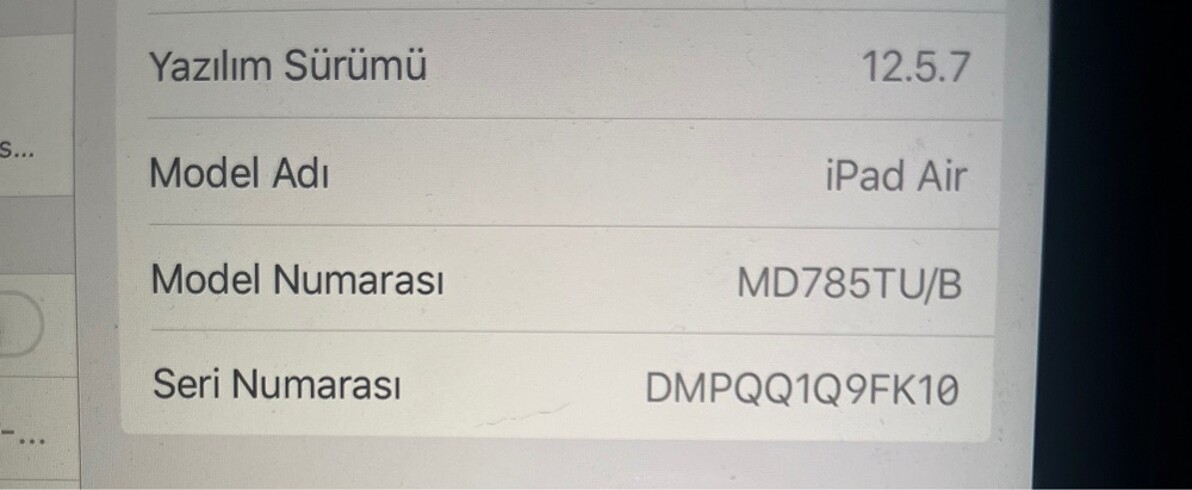 Beden Ipad air 16 gb