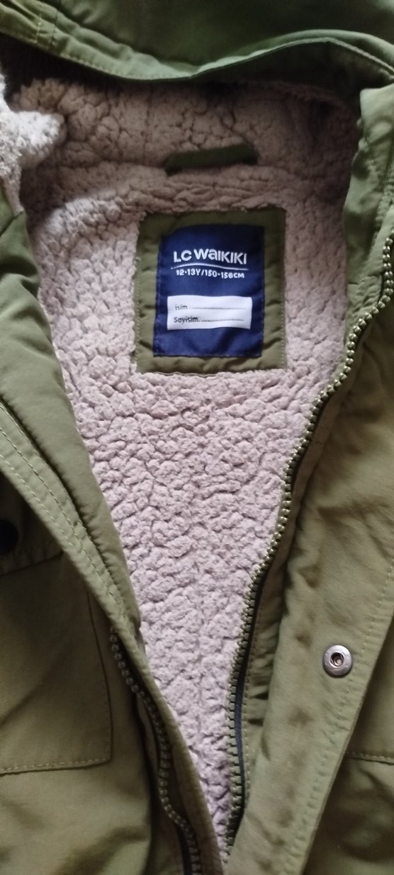 Haki Kapüşonlu Erkek cocuk Mont - Görsel 2