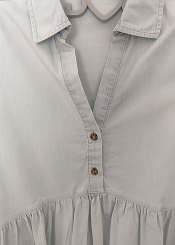 Bebek Mavisi Kısa Kollu Mini Elbise - Görsel 3