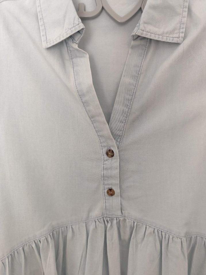 Bebek Mavisi Kısa Kollu Mini Elbise - Görsel 3