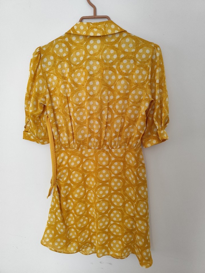 Sarı adL İpek Elbise - Görsel 3