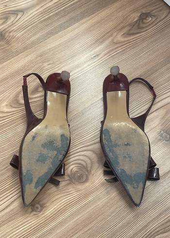 Bordo Fiyonklu Stiletto Kadın Ayakkabı - Görsel 5
