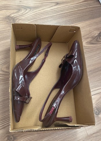 Bordo Fiyonklu Stiletto Kadın Ayakkabı - Görsel 8