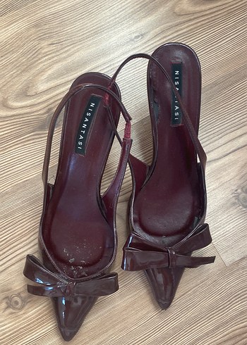 Bordo Fiyonklu Stiletto Kadın Ayakkabı - Görsel 4