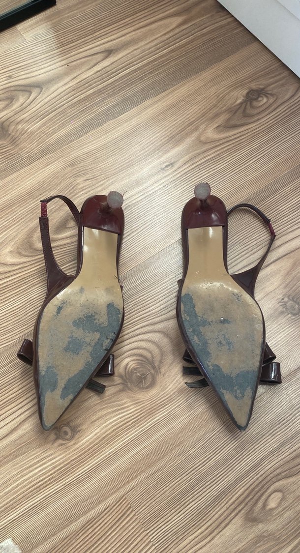 Bordo Fiyonklu Stiletto Kadın Ayakkabı - Görsel 5