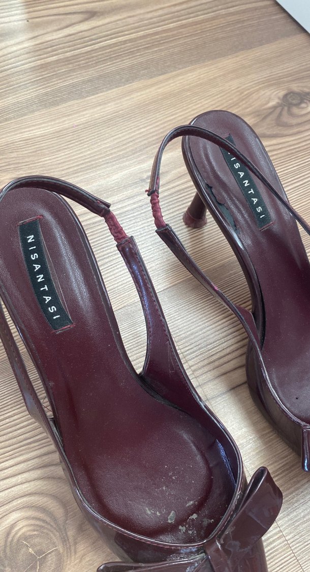 Bordo Fiyonklu Stiletto Kadın Ayakkabı - Görsel 3