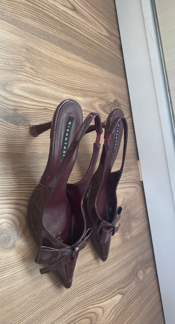 Bordo Fiyonklu Stiletto Kadın Ayakkabı - Görsel 2