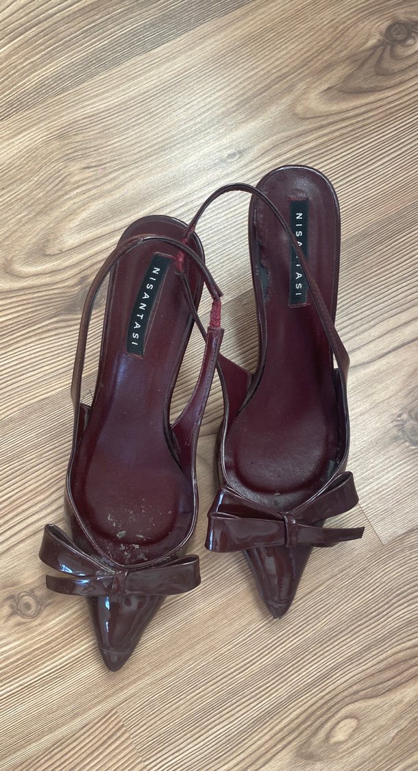 Bordo Fiyonklu Stiletto Kadın Ayakkabı - Görsel 4