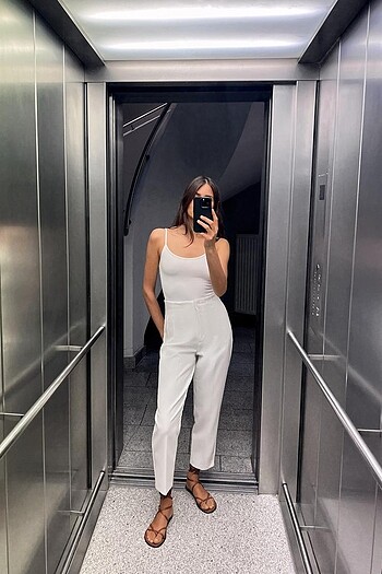 ZARA BEYAZ KUMAŞ PANTOLON