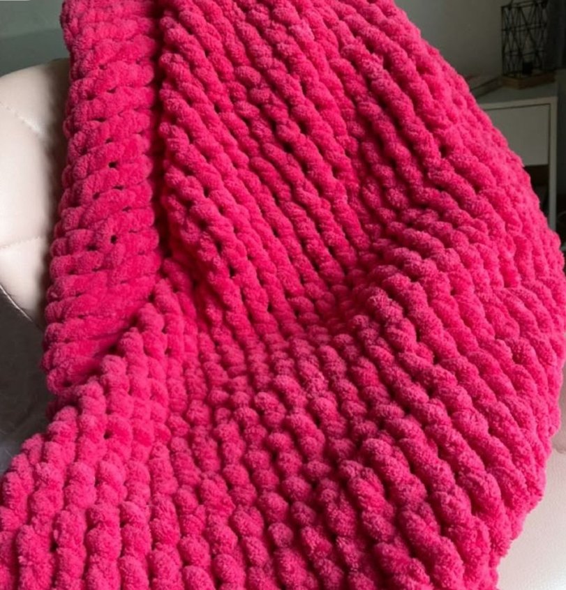 Çizgili Örgü Çocuk Battaniyesi - Görsel 4