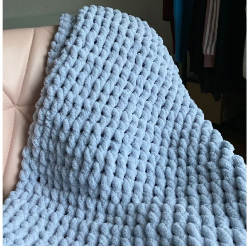 Çizgili Örgü Çocuk Battaniyesi - Görsel 5