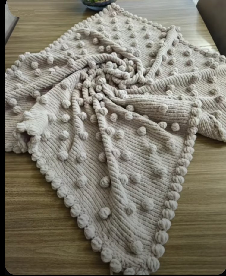 Bej Örgü Çocuk Battaniyesi - Görsel 2