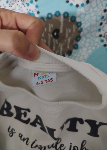 Diğer Beyaz Baskılı Kız Sweatshirt