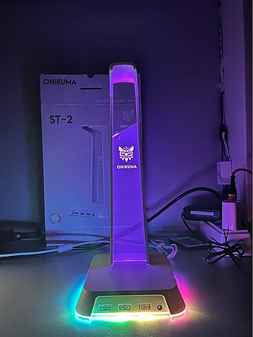 Onikuma Full Rgb 3 Usbli Kulaklık Standı