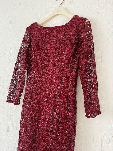 36 Beden bordo Renk Uzun elbise