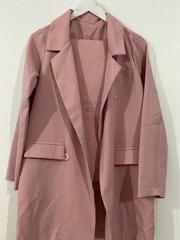 Pembe takım blazer