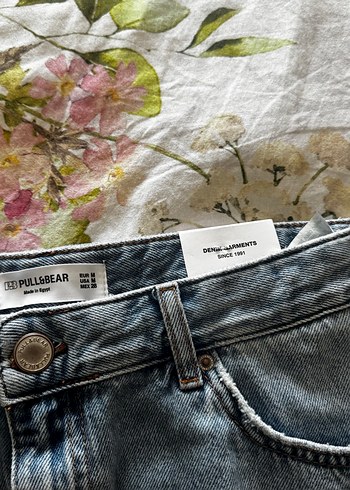 m Beden mavi Renk Düğmeli Gri Denim Mini Etek