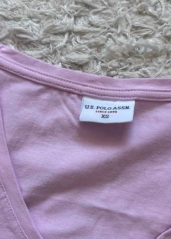 U.S Polo Assn. U.S. Polo Assn. Kız V Yaka Pembe Tişört