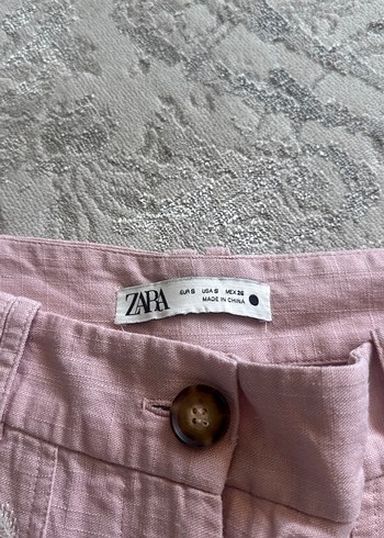 s Beden Pembe Nakışlı Midi Kadın Kumaş Pantolon