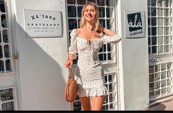 Zara puantiyeli elbise