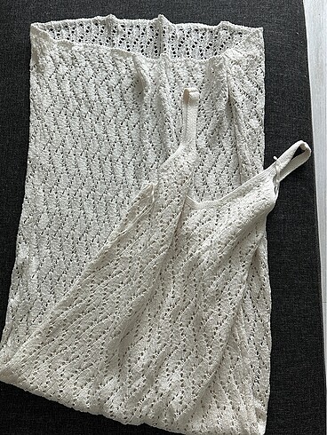 Oysho White Crochet Maxi Dress