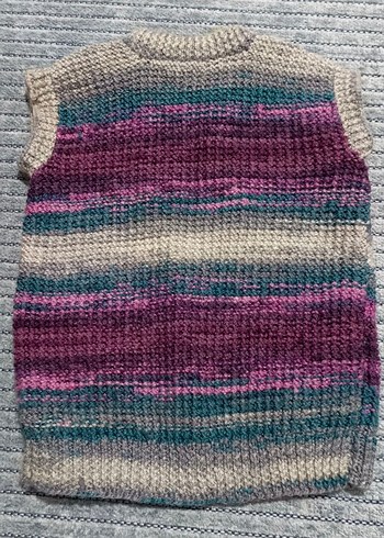 Çocuk Çok Renkli Örgü Kolsuz Hırka - Görsel 3