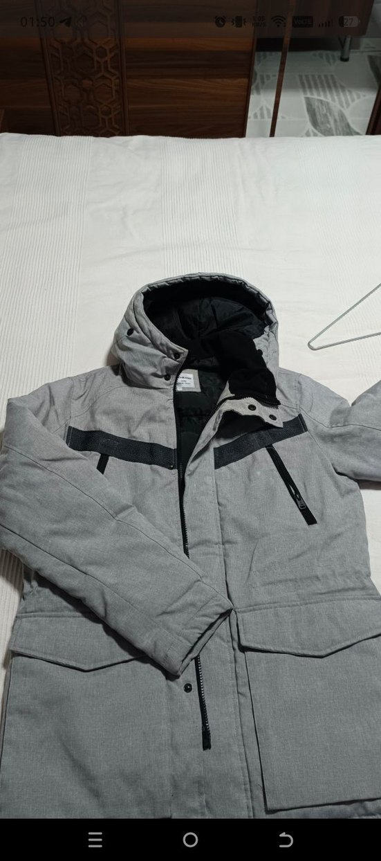 Gri Kapüşonlu Erkek Midi Kaban7 - Görsel 4
