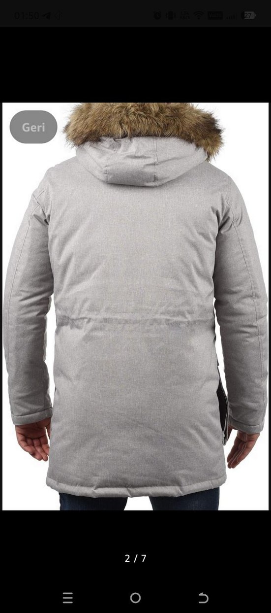 Gri Kapüşonlu Erkek Midi Kaban7 - Görsel 3