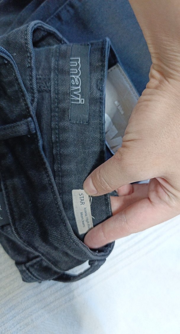 Mavi Siyah Mom Jeans - Görsel 3