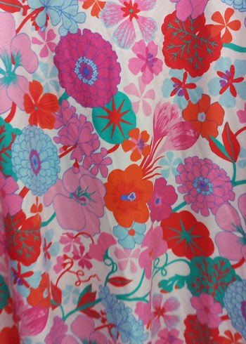 Renkli Bohem Çiçek Desenli Pembe kumaş - Görsel 13