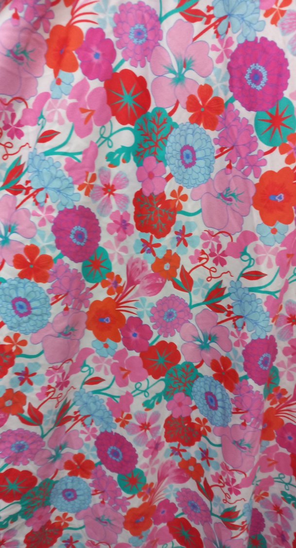 Renkli Bohem Çiçek Desenli Pembe kumaş - Görsel 3