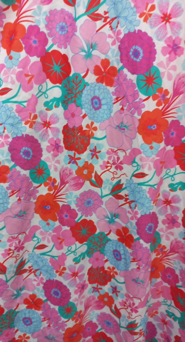 Renkli Bohem Çiçek Desenli Pembe kumaş - Görsel 4