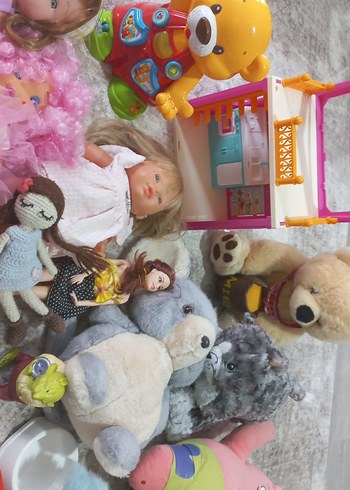 Pastel Pembe Oyuncak Bebek ve Peluş Seti - Görsel 3