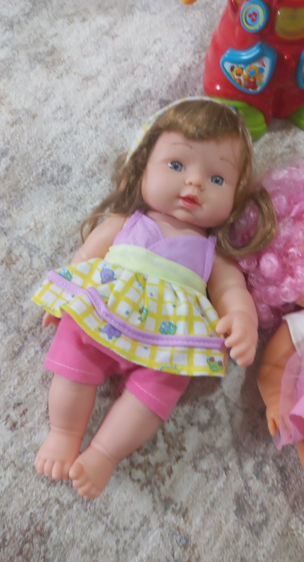 Pastel Pembe Oyuncak Bebek ve Peluş Seti - Görsel 4