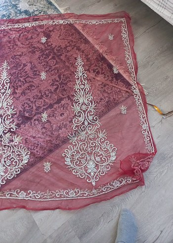 Osmanlı kaznak işi boncuk işlenmiş kumaş - Görsel 17