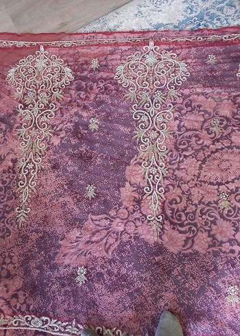 Osmanlı kaznak işi boncuk işlenmiş kumaş - Görsel 14