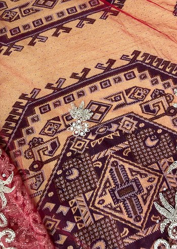 Osmanlı kaznak işi boncuk işlenmiş kumaş - Görsel 5