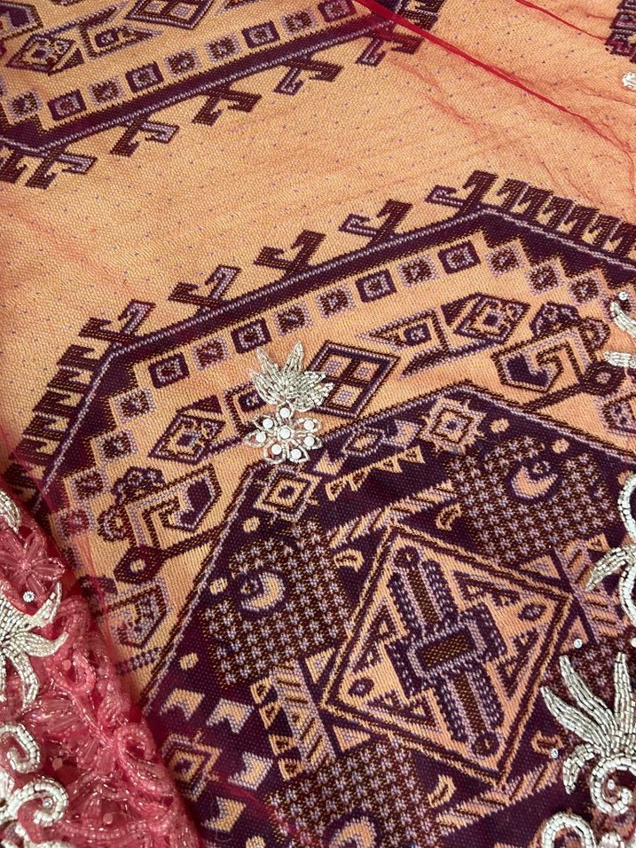 Osmanlı kaznak işi boncuk işlenmiş kumaş - Görsel 5