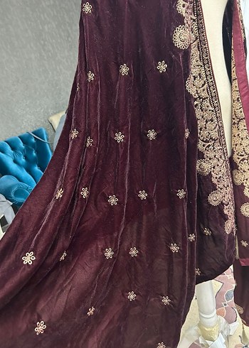 Bordo Nakışlı boyun şalı çokkkk güzel - Görsel 8