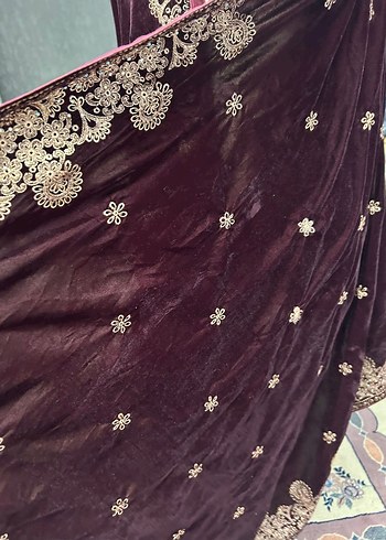 Bordo Nakışlı boyun şalı çokkkk güzel - Görsel 4