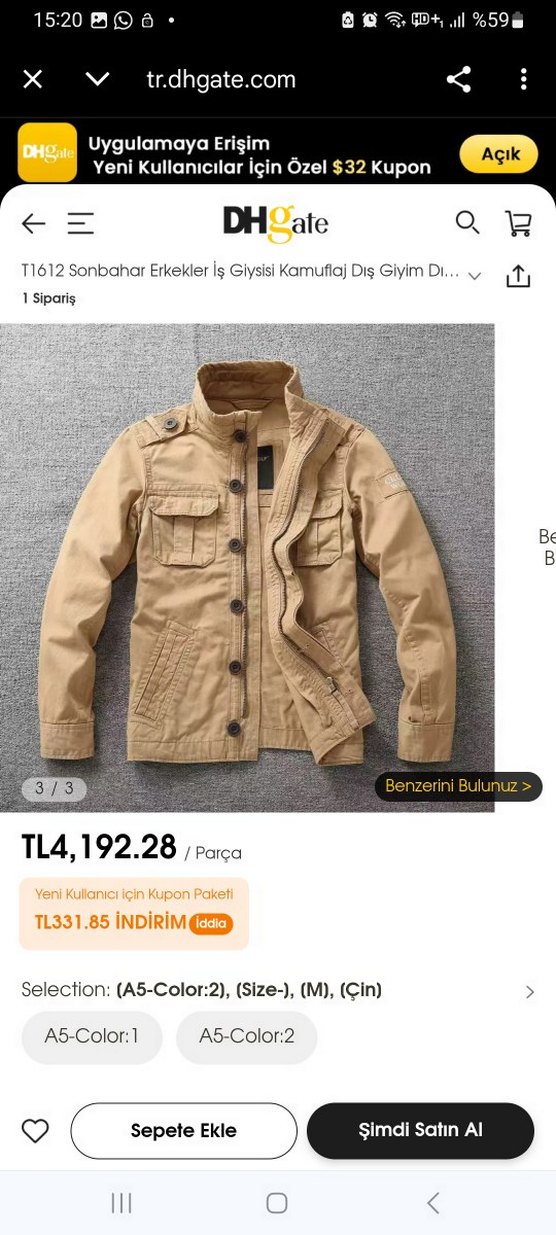 NITEX markası  Erkek kot Ceket - Görsel 2